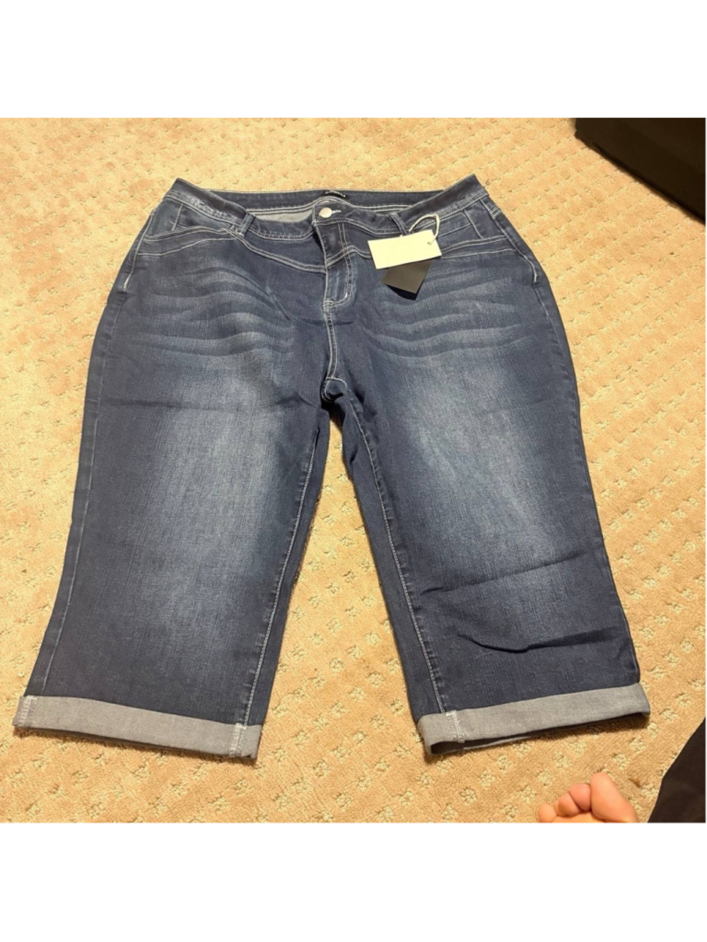 Flamingals Cropped Jeans Trendy Mid Rise Stretchy Pants 3XL